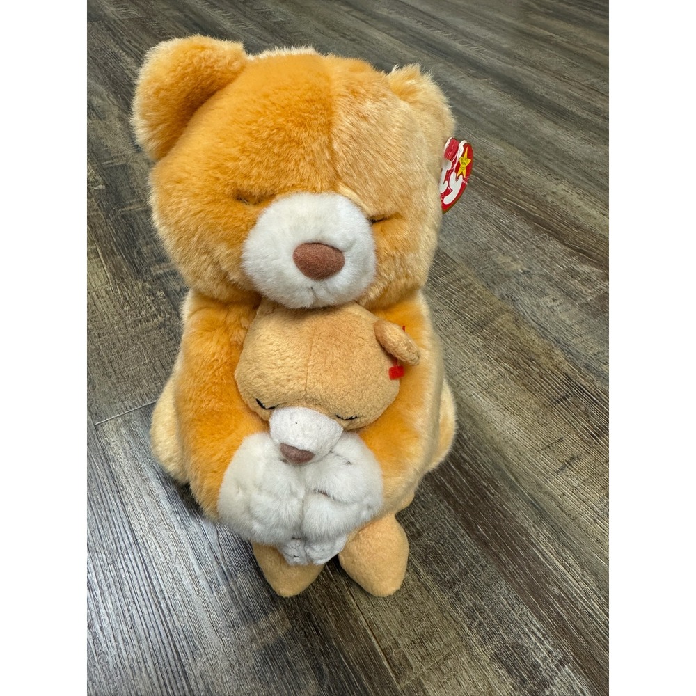 Ty Beanie Buddies Hope the Praying Bear 1999 Ginger Plush with Beanie Baby Set